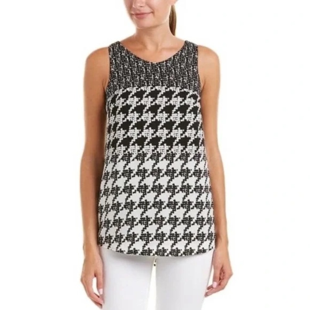 Cabi Broken check houndstooth top